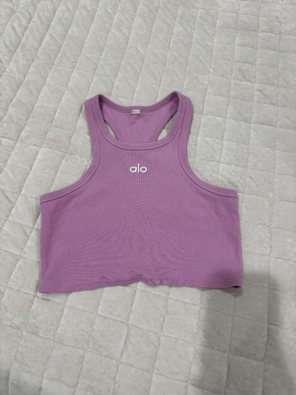 Alo Ribbed Cropped Tank | Small/Medium | Lavender